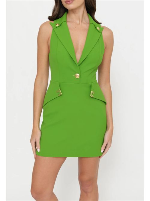 Mini abito in doppio crêpe stretch con dettagli logo ELISABETTA FRANCHI | AB92461E2/EV3